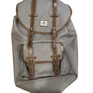 Steve Madden Barnett Avenue Gray Backpack Canvas Faux Leather Trim